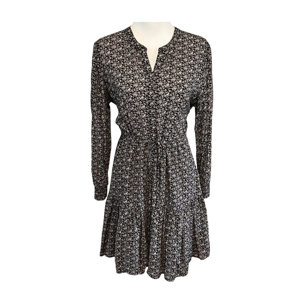 Lucky Brand Black and White Patterned Mini Dress